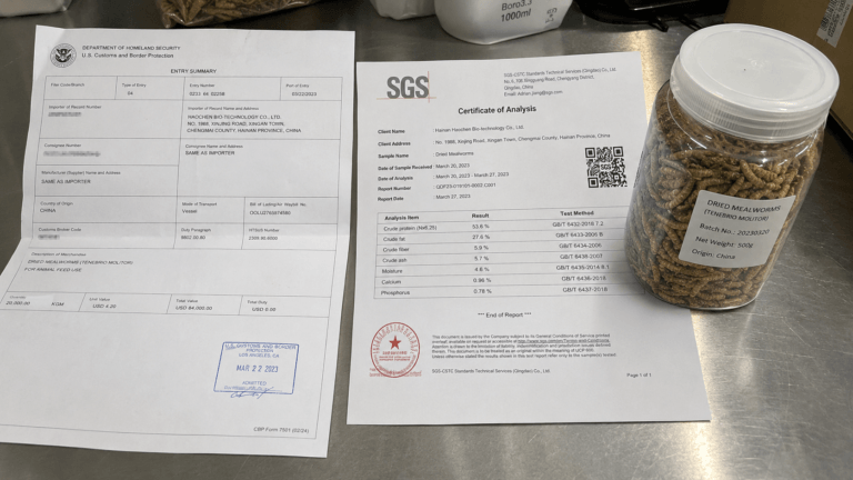 FDA border inspection and FSVP compliance for Sourcing Wholesale Dried Mealworms