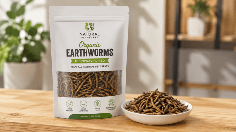 Retail pet treat packaging and quality evaluation from a Bulk Dried Earthworms supplier