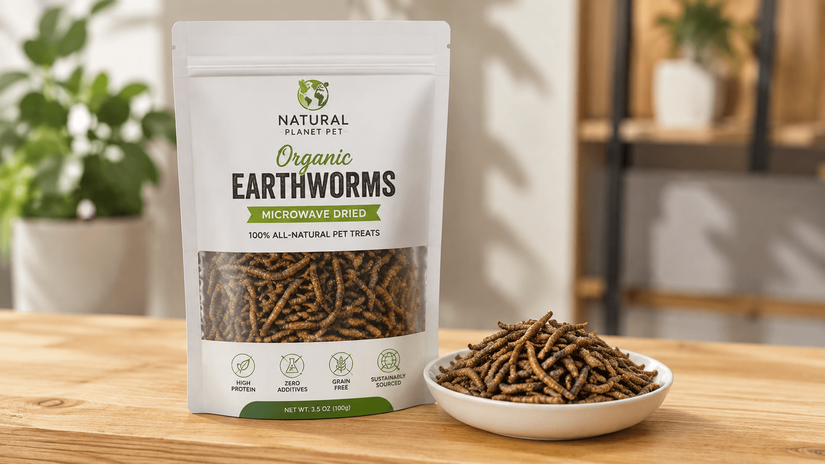 Retail pet treat packaging and quality evaluation from a Bulk Dried Earthworms supplier