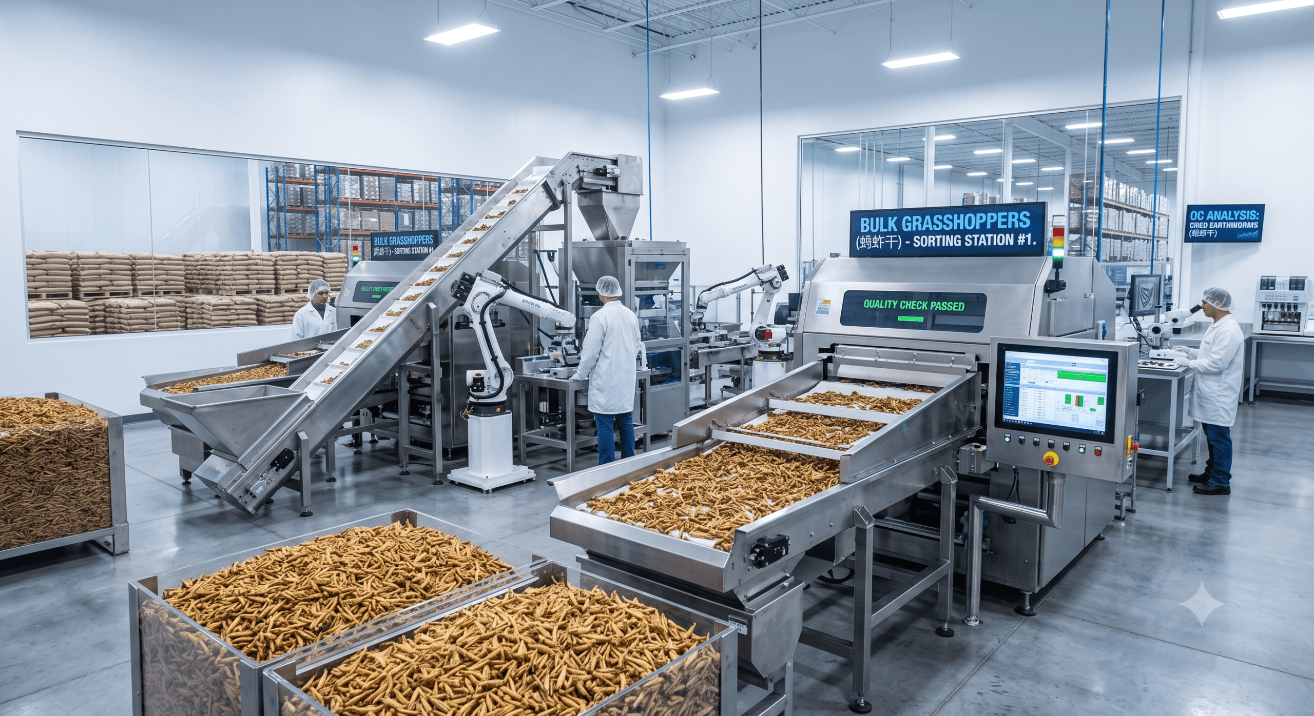 Heavy metal laboratory testing and SGS compliance for premium Dried Grasshoppers