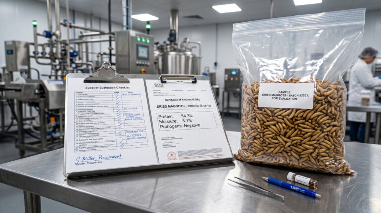 Evaluating industrial capacity and quality control for a premium Bulk Dried Maggots supplier