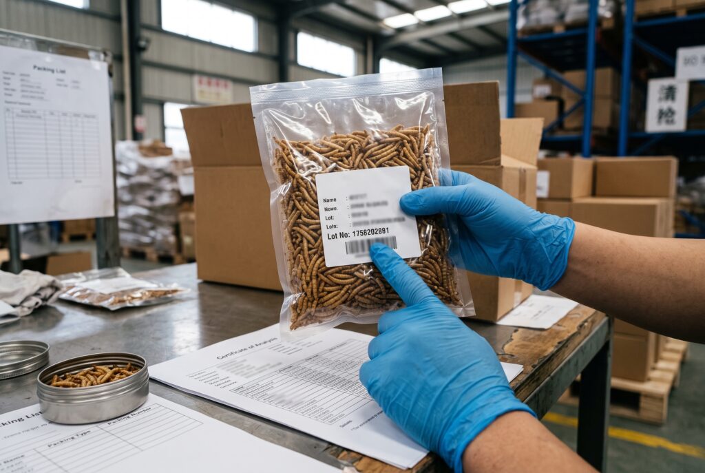 Matching a dried insect batch label with its COA
