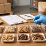 B2B buyer comparing bulk dried insect samples
