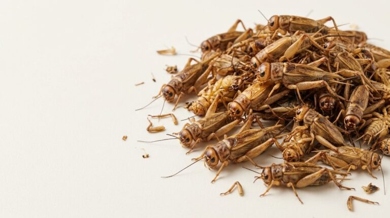 Bulk dried crickets displayed as a whole commercial product for B2B buyers