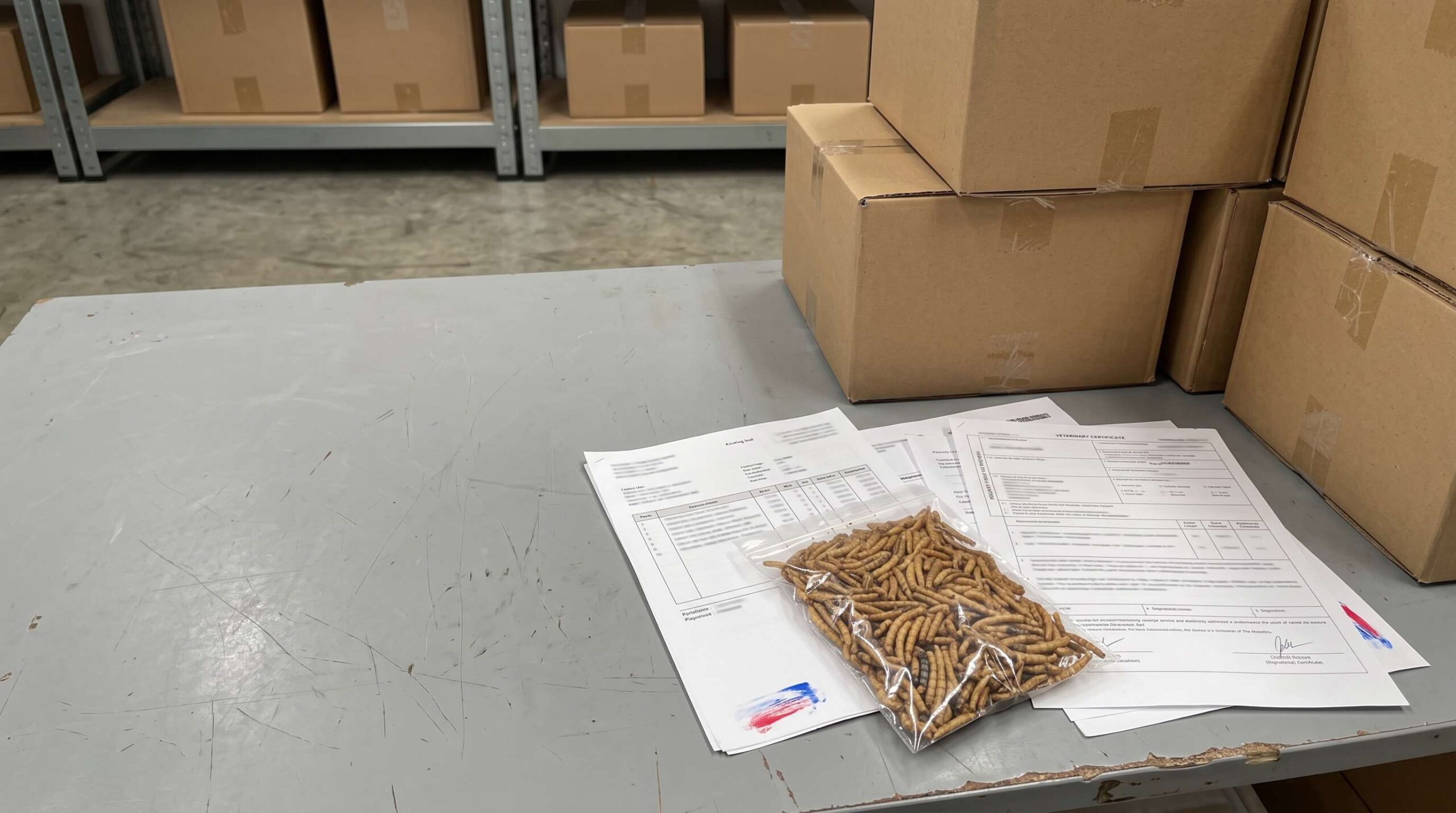 Importing bulk insects with commercial and compliance documents